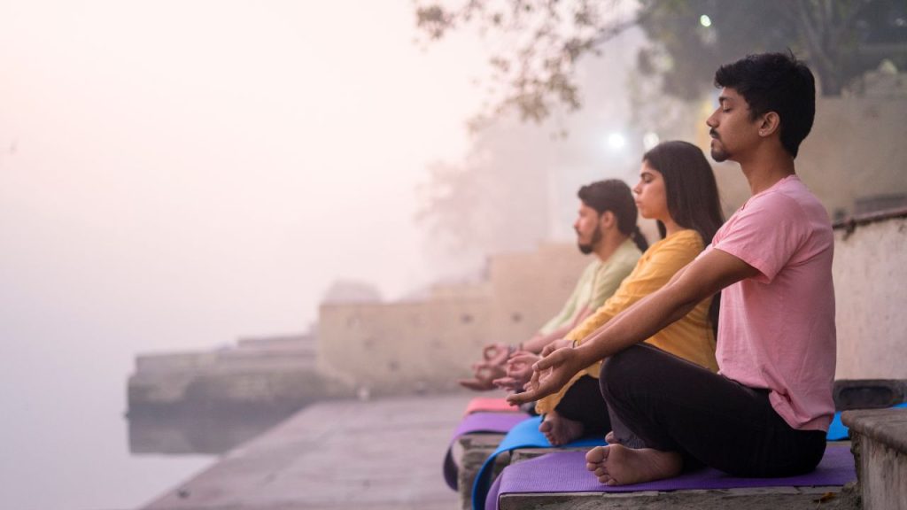 Practicing yoga for mindfulness