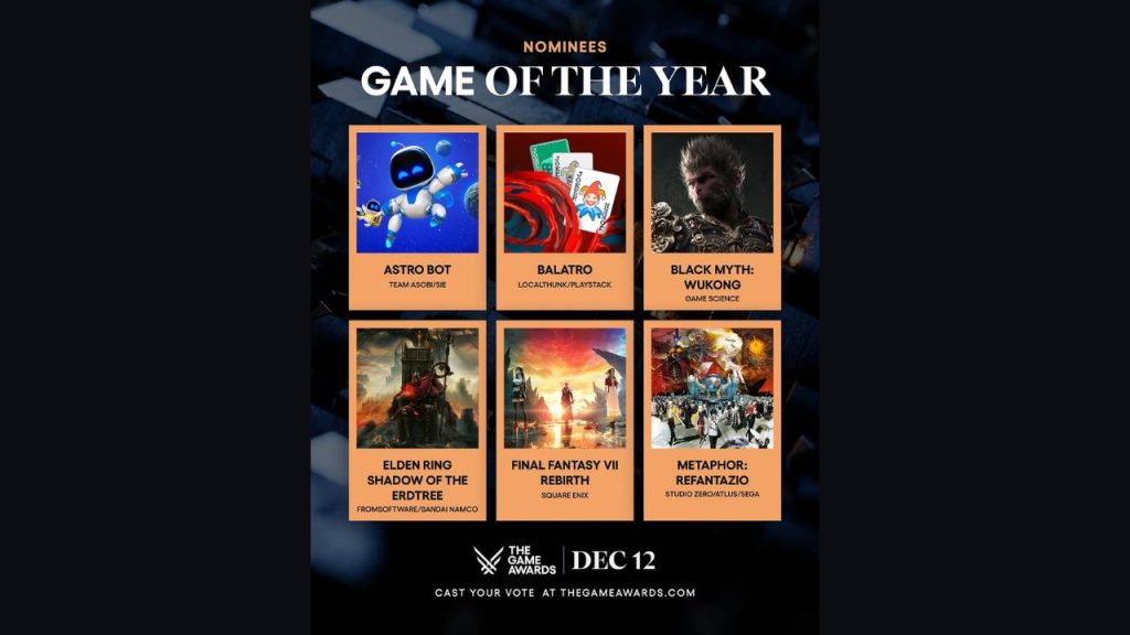 The Game Awards 2024 game of the year nominees