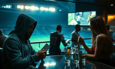 Boy and girl sitting in a stadium